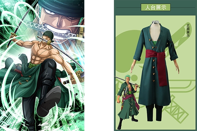 One Piece - Roronoa Zoro Green Cosplay Costume